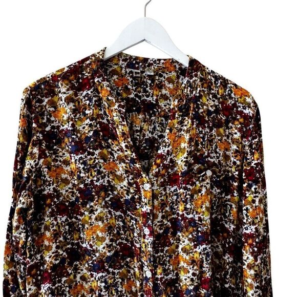 Kut From The Kloth Floral Blouse Button Front Long Sleeves SZ M #2399 - Picture 7 of 13